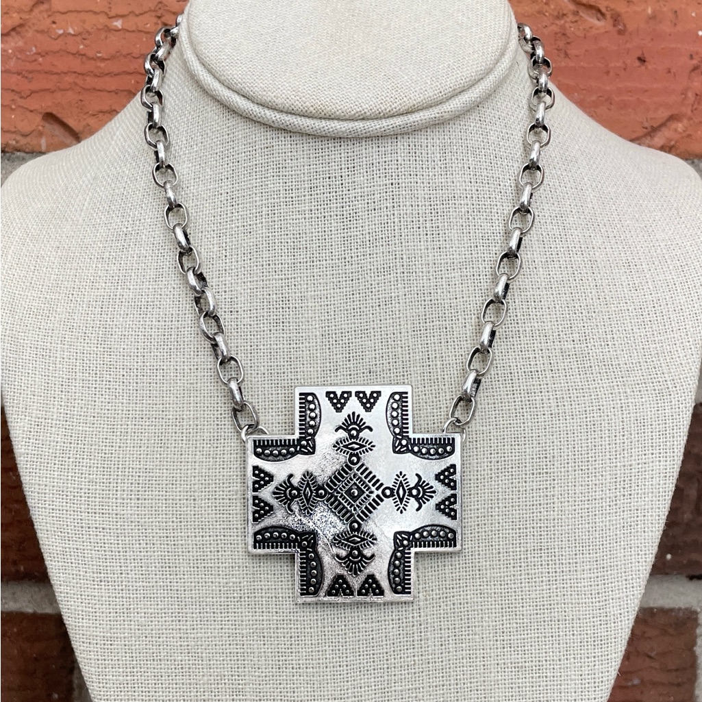 Four Winds Square Cross Necklace 27$